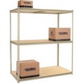 Global Equipment High Capacity Starter Rack 72x36x843 Levels Wood Deck 1000lb Per Shelf Tan 716483